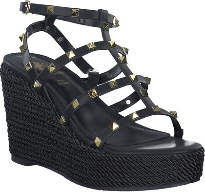 Eddie Rodriguez VALERIA Keilabsatz-Sandalen für Damen 183001000004 (Schwarz)