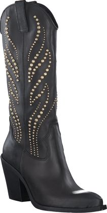 Konstantin Starke Damen-Western Boots aus Leder 107001000033 (Schwarz)