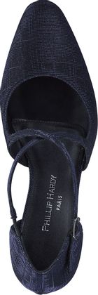 Phillip Hardy Damen-Riemchenpumps aus Leder 122107000000 (Dunkelblau)