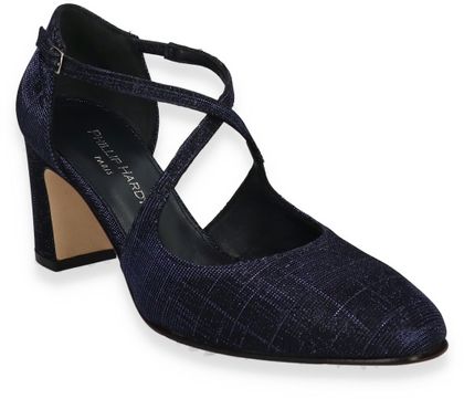 Phillip Hardy Damen-Riemchenpumps aus Leder 122107000000 (Dunkelblau)
