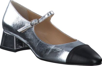 Phillip Hardy Damen-Spangenpumps aus Leder 120981000001 (Silber/Schwarz)