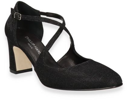 Phillip Hardy Damen-Riemchenpumps aus Leder 122007000002 (Schwarz)