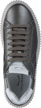 Voile Blanche LIPARI Damen-Schnürschuhe aus Leder 101911001000 (Silber Metallic)