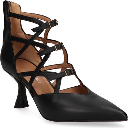 Phillip Hardy Damen-Riemchenpumps aus Leder 121001000006 (Schwarz)