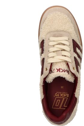 Back 70 Schnürschuhe für Damen mit Teddyfell 101386000002 (Beige/Bordeaux)