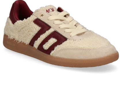 Back 70 Schnürschuhe für Damen mit Teddyfell 101386000002 (Beige/Bordeaux)