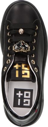 Giove Damen-Sneaker aus Leder 101001000025 (Schwarz)