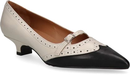 Phillip Hardy Damen-Spangenpumps aus Leder 120381000001 (Beige/Schwarz)