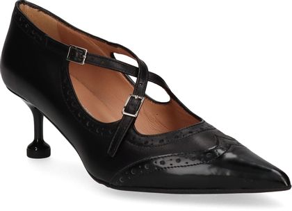 Phillip Hardy Damen-Riemchenpumps aus Leder 121001000005 (Schwarz)