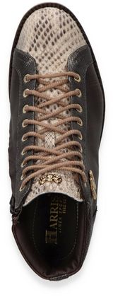 Harris Schlangenleder Schnürboots für Herren 212205000000 (Petrol/Braun)