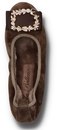 La Ballerina Ballerinas für Damen mit Warmfutter 193222000007 (Taupe)