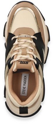 Steve Madden PROGRESSIVE Damen-Schnürschuhe mit Wechselfußbett 101381000005 (Beige/Schwarz)