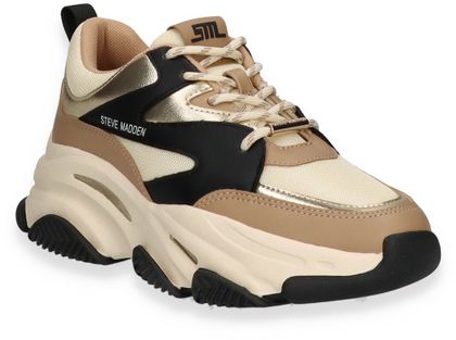 Steve Madden PROGRESSIVE Damen-Schnürschuhe mit Wechselfußbett 101381000005 (Beige/Schwarz)
