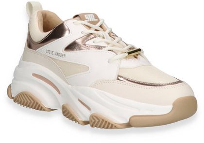 Steve Madden PROGRESSIVE Damen-Schnürschuhe mit Wechselfußbett 101301000016 (Beige/Weiß)