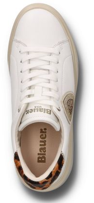 Blauer VENUS Damen-Schnürschuhe mit Leo Print 101701000102 (Weiß)