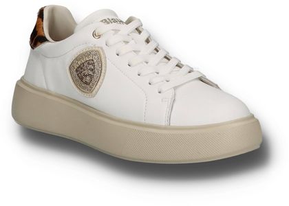Blauer VENUS Damen-Schnürschuhe mit Leo Print 101701000102 (Weiß)