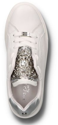 Apepazza Damen-Schnürschuhe mit Glitzer 101701000104 (Weiß/Silber)
