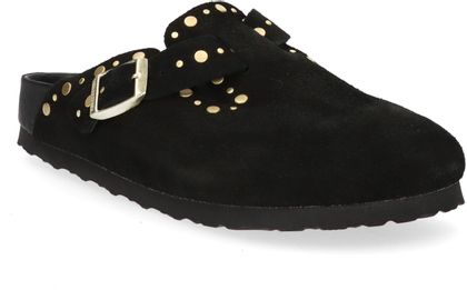 Birkenstock BOSTON RIVET BORDER Damen-Pantoletten 591002000001 (Schwarz)