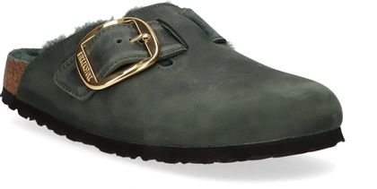 Birkenstock BOSTON BIG BUCKLE SHEARLING Damen-Hausschuhe 420602000000 (Grün)