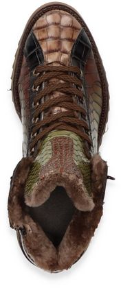 Phillip Hardy Herren-Boots mit Lammfell 291685000000 (Braun/Grün)