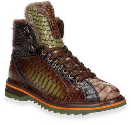 Phillip Hardy Herren-Boots mit Lammfell 291685000000 (Braun/Grün)