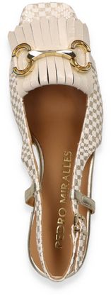 Pedro Miralles Damen-Slingpumps 131381000005 aus Leder (Beige/Bunt)