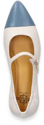 Trumans Damen-Ballerinas aus Leder 103781000003 (Weiß/Hellblau)