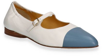 Trumans Damen-Ballerinas aus Leder 103781000003 (Weiß/Hellblau)