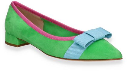 Shirley May Damen-Ballerinas aus Leder 103682000002 (Grün)