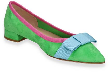 Shirley May Damen-Ballerinas aus Leder 103682000002 (Grün)