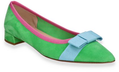 Shirley May Damen-Ballerinas aus Leder 103682000002 (Grün)