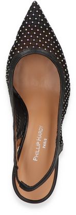 Phillip Hardy Damen-Slingpumps aus Leder 132007000002 (Schwarz)