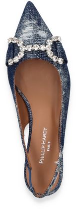 Phillip Hardy Damen-Slingpumps aus Leder 130107000002 (Blau)