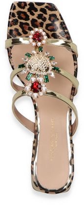 Konstantin Starke Damen-Pantoletten aus Leder 180981000000 (Gold/Bunt)