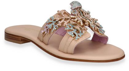 Phillip Hardy Damen-Pantoletten aus Leder 180301000006 (Beige)