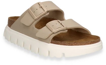 Birkenstock ARIZONA PAP CHUNKY Damen-Pantoletten 591301000003 (Beige/Braun)