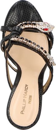 Phillip Hardy Damen-Pantoletten aus Leder 181005000000 (Schwarz)