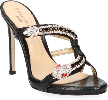 Phillip Hardy Damen-Pantoletten aus Leder 181005000000 (Schwarz)