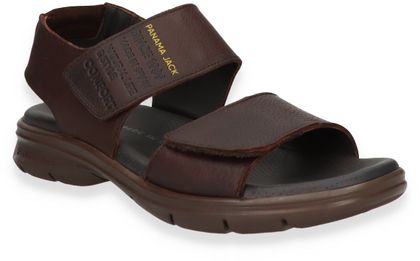 Panama Jack RUSSEL Herren-Sandalen aus Leder 282221000003 (Mittelbraun)