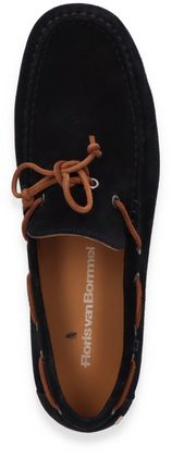 Floris van Bommel Herren-Slipper aus Leder 225102000000 (Dunkelblau)