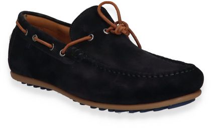 Floris van Bommel Herren-Slipper aus Leder 225102000000 (Dunkelblau)