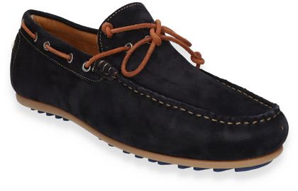 Floris van Bommel Herren-Slipper aus Leder 225102000000 (Dunkelblau)