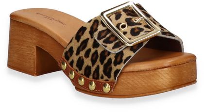 Konstantin Starke Damen-Pantolette aus Leder 181386000000 (Beige/Bunt)