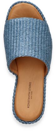 Konstantin Starke Damen-Pantoletten aus Leder 183147000001 (Hellblau)