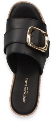 Konstantin Starke Damen-Pantoletten aus Leder 183001000011 (Schwarz)