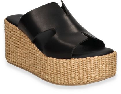 Konstantin Starke Damen-Pantoletten aus Leder 183001000012 (Schwarz)