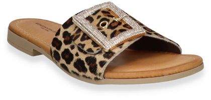 Konstantin Starke Damen-Pantoletten aus Leder 180386000001 (Beige/Bunt)