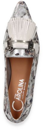 Donna Carolina Damen-Slipper aus Leder 103911000004 (Silber)