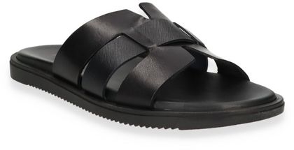 Bruce Brown Herren-Pantoletten aus Leder 280001000006 (Schwarz)