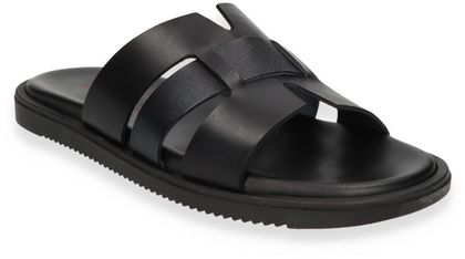 Bruce Brown Herren-Pantoletten aus Leder 280001000006 (Schwarz)